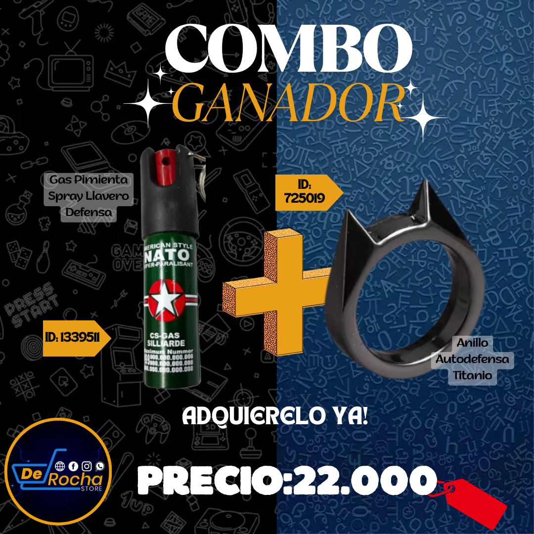 Combo anillo defensa+gas pimienta